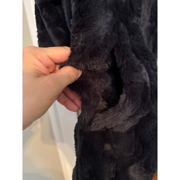 Tiny Prints for Anthropologie Navy Faux Fur Jacket - Picture 4 of 4